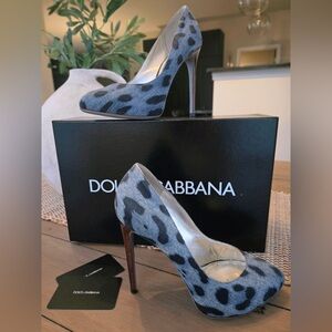 DOLCE & GABBANA PLATEAU DENIM LEO CHIARO + BUFAL